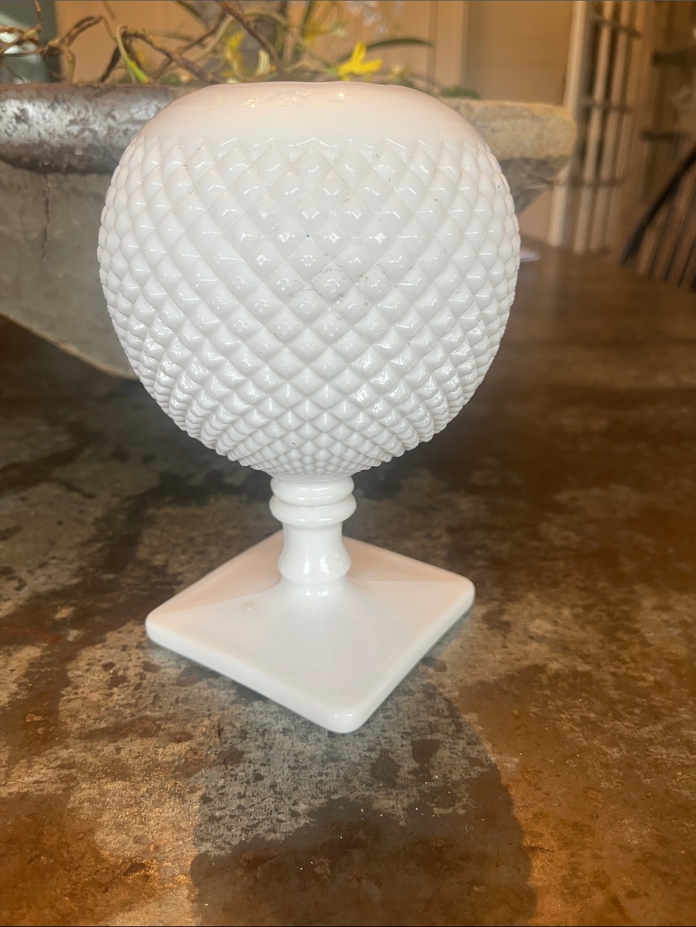 Vintage English Hobnail Vase